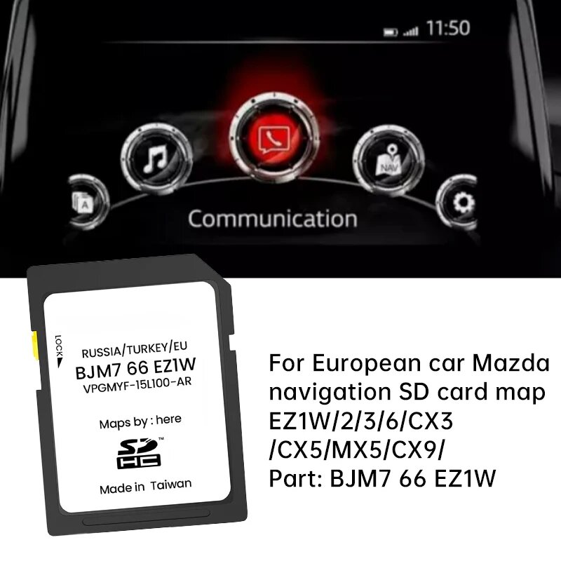 SD-карта для навигации Mazda EZ1W/2/3/6/CX3/CX5/MX5/CX9/GPS Map SD Card 2023