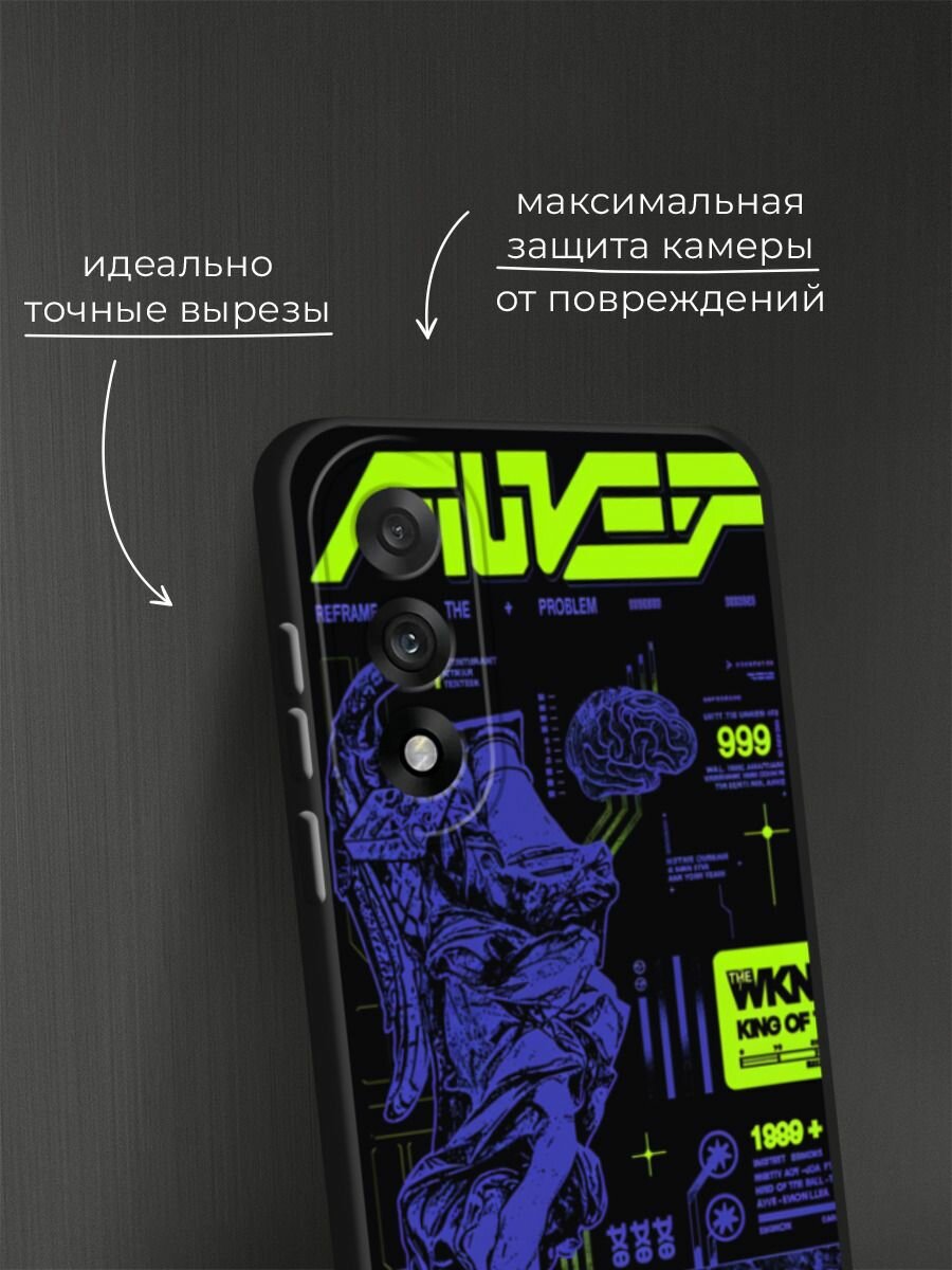 Черный матовый чехол на OnePlus Nord 5 / Ван Плас Норд 5 с принтом "Кислотное аниме" — фото 1