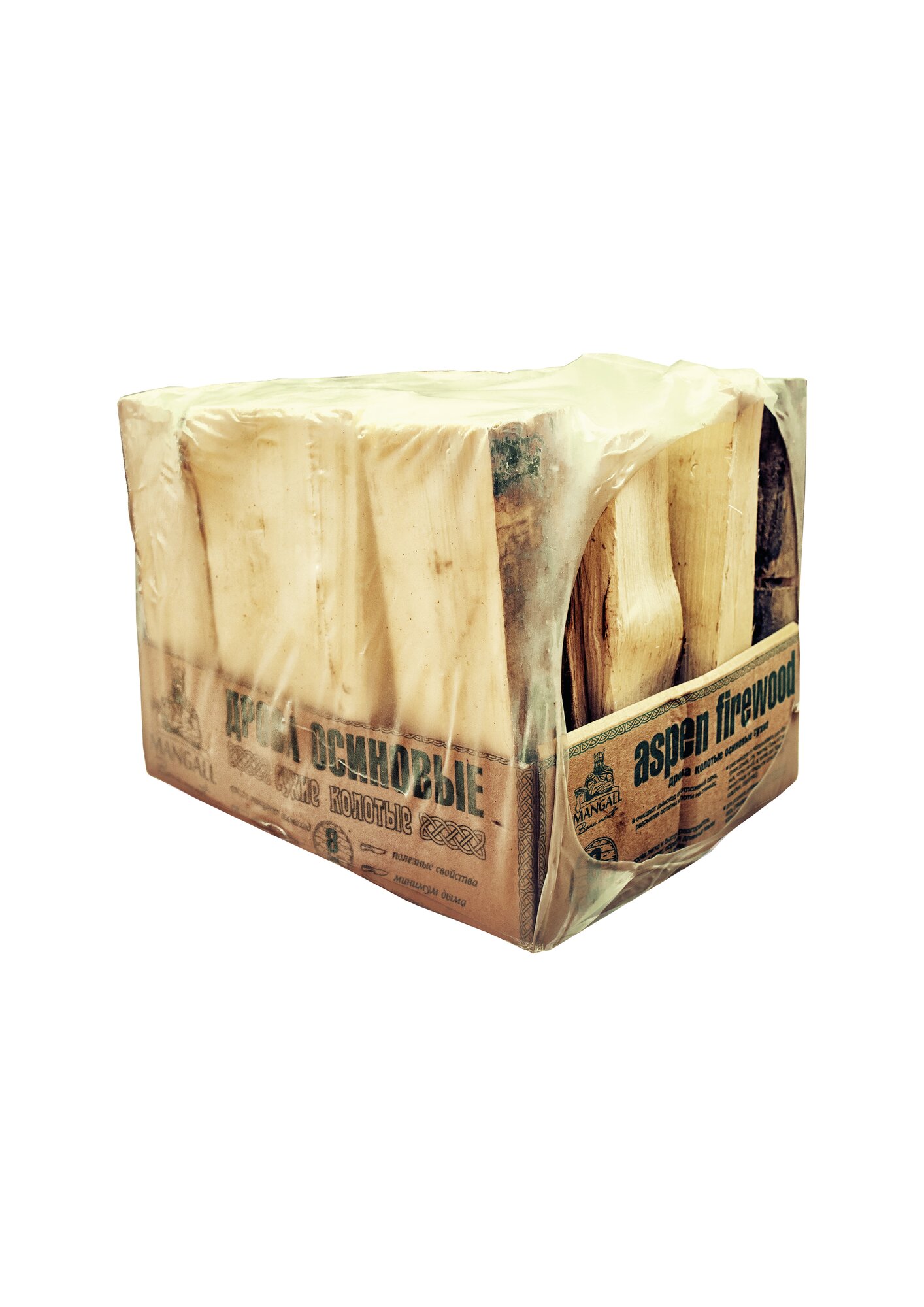 Дрова осиновые Селигер-Агро "Mangall" колотые сухие малодымные 8 кг