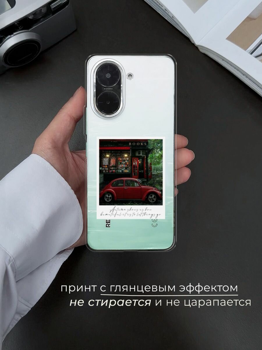 Чехол на Xiaomi Redmi A5 4G/Poco C71 4G / Редми А5 4G/Поко C71 4G с принтом Осенний палароид красный — фото 1