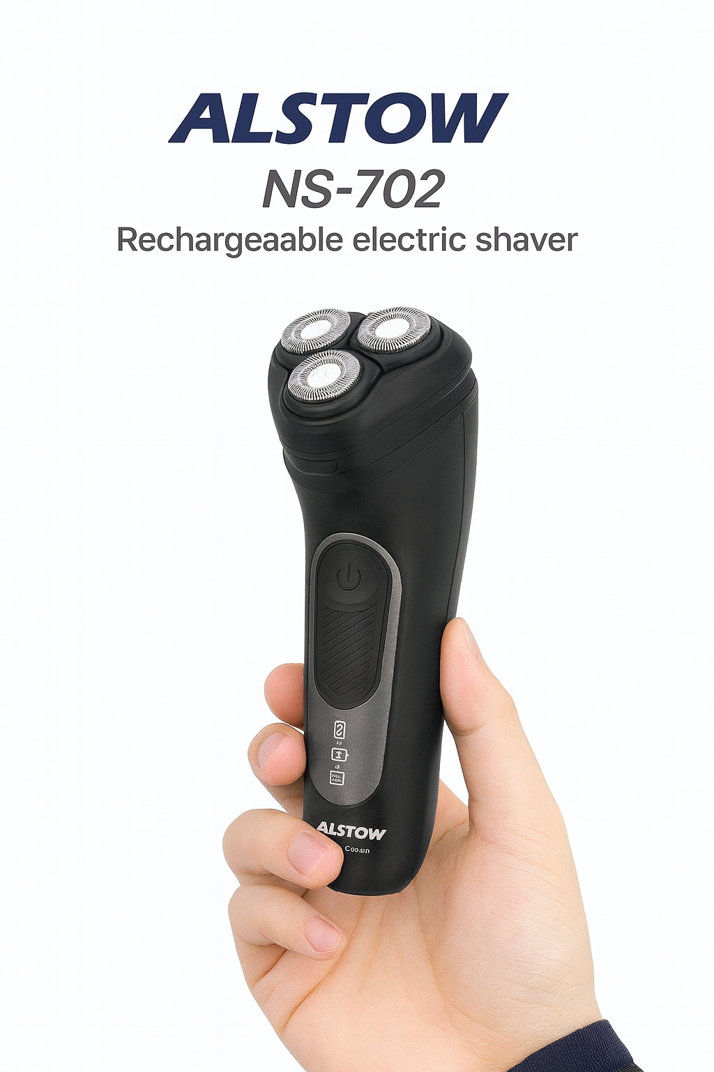 Электробритва "ALSTOW", с плавающей головкой, нержавеющая сталь, 3 лезвия, черная