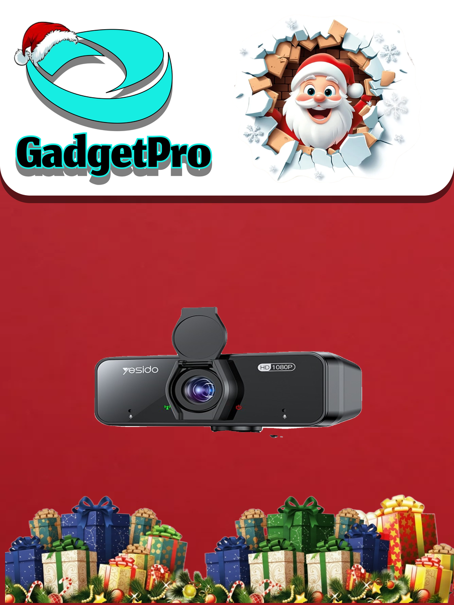 Веб-камера Yesido KM13, Full HD 1080p, 2.0 МП, фикс. фокус, микрофон, USB 2.0, 72°, 360° поворот