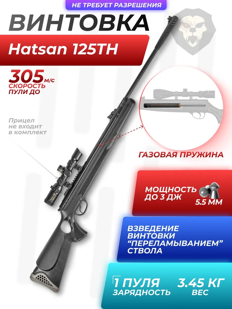 Пневматическая винтовка 125TH 5.5 мм пластик