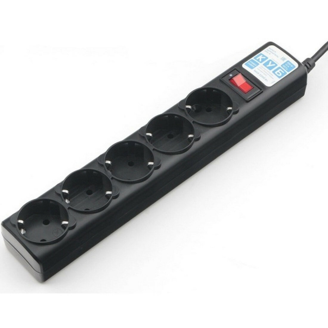 Фильтр-удлинитель Power Cube 50 м 5 розеток (черный графит) 10А/22кВт