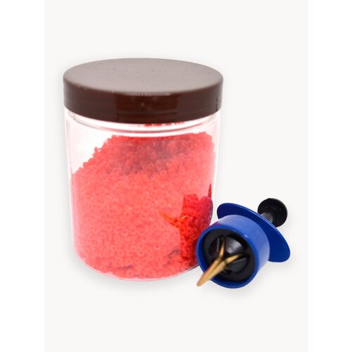 Пучковяз для мотыля с резинками цвет красный