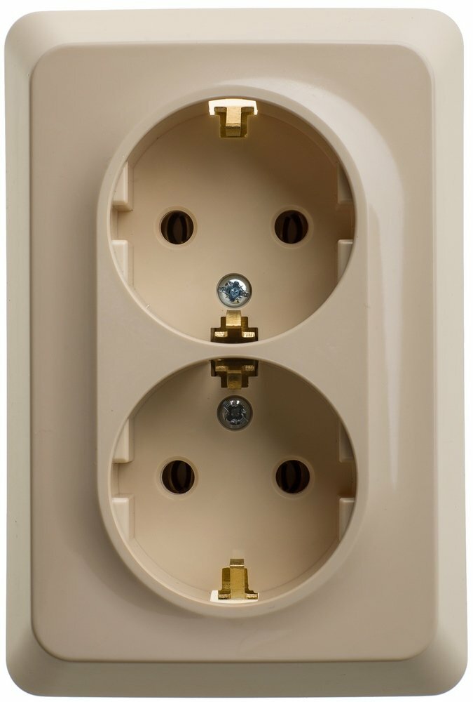 SE Этюд Крем Розетка 2-ая с/з без шторок 16А 250B, Systeme Electric, арт. PC16-107K