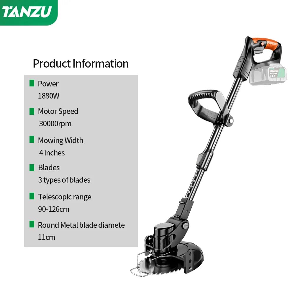 Изображение Аккумуляторная газонокосилка Makita 21В, 2pc small battery, Роторная косилка, EU