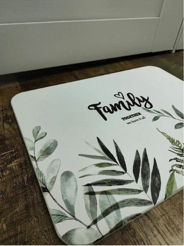 Диатомитовый каменный коврик для ванной и кухни 45х35 см. Коврик для сушки посуды — фото 1