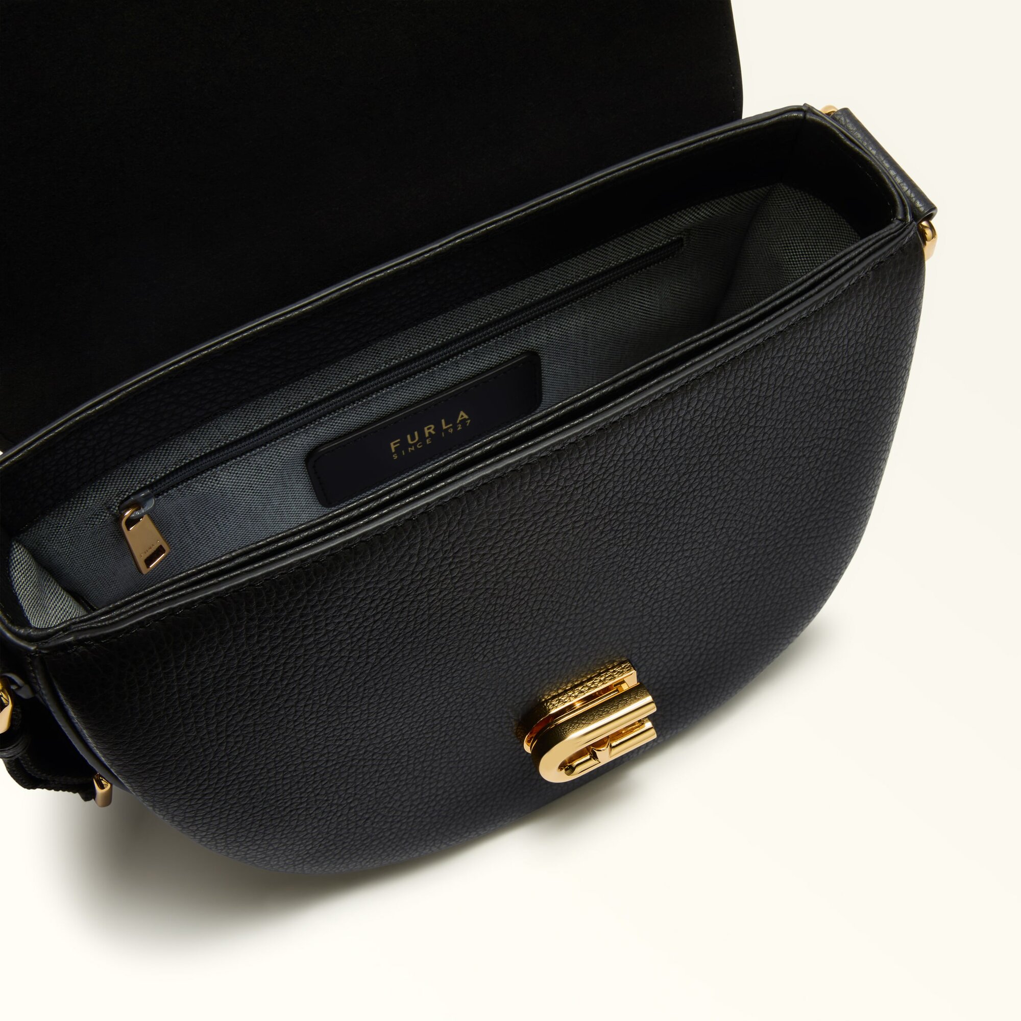 Сумка кросс-боди FURLA FURLA LOTUS S CROSSBODY, фактура зернистая, черный — фото 1