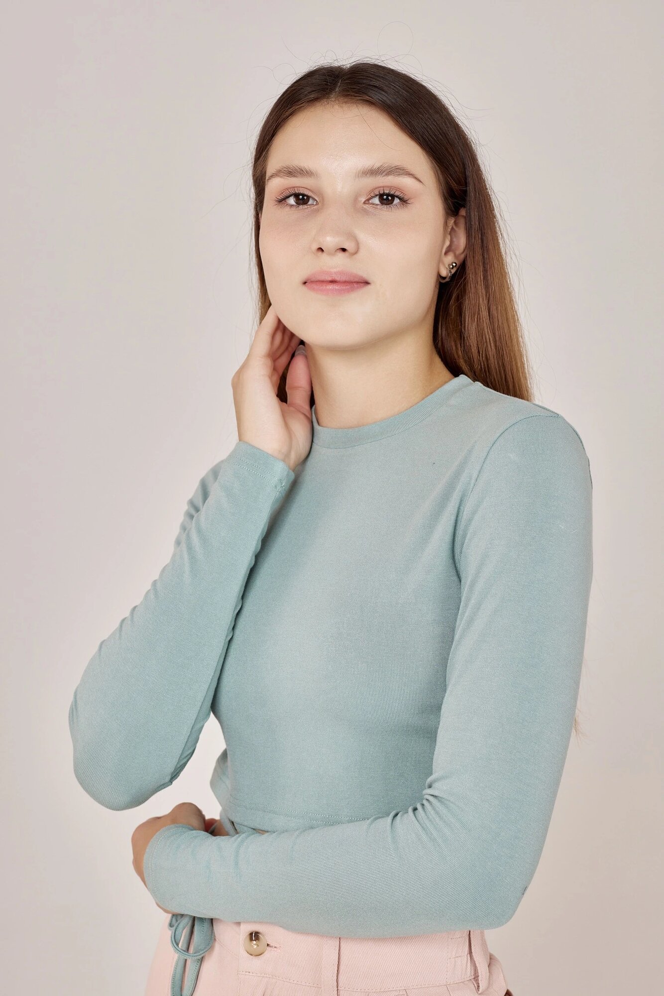 Лонгслив Selfie, размер M, , светло-зеленый — фото 1