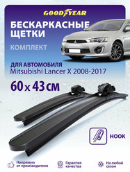 Дворники MITSUBISHI Lancer 10 CY/Z_A 2008-2017 г. (Митсубиси Лансер 10), Щетки стеклоочистителя бескаркасные 600 430