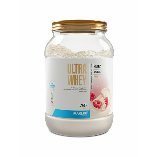 Протеин Maxler Ultra Whey, 750 гр., белый шоколад с малиной