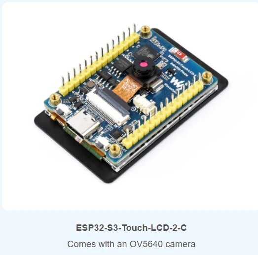 ESP32-S3 2-дюймовая макетная плата емкостного сенсорного дисплея, 32-битный двухъядерный процессор LX7, поддержка Wi-Fi и Bluetooth, with camera