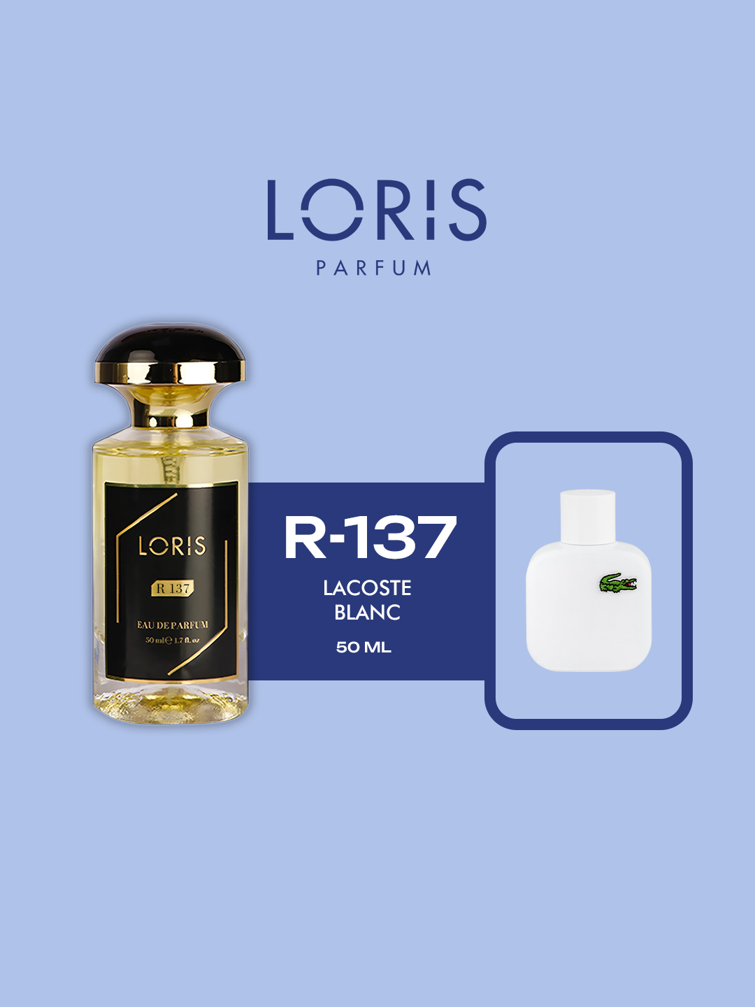 Мужская парфюмерная вода "Loris Parfume" - Lacoste – Blanc, 50 мл, стойкость в течение дня