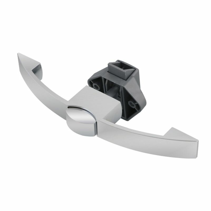 (1 комплект) RV Furniture Hanger Handle Lock RV Hanger Curved Push Button Handle Lock-128-Long Chrome