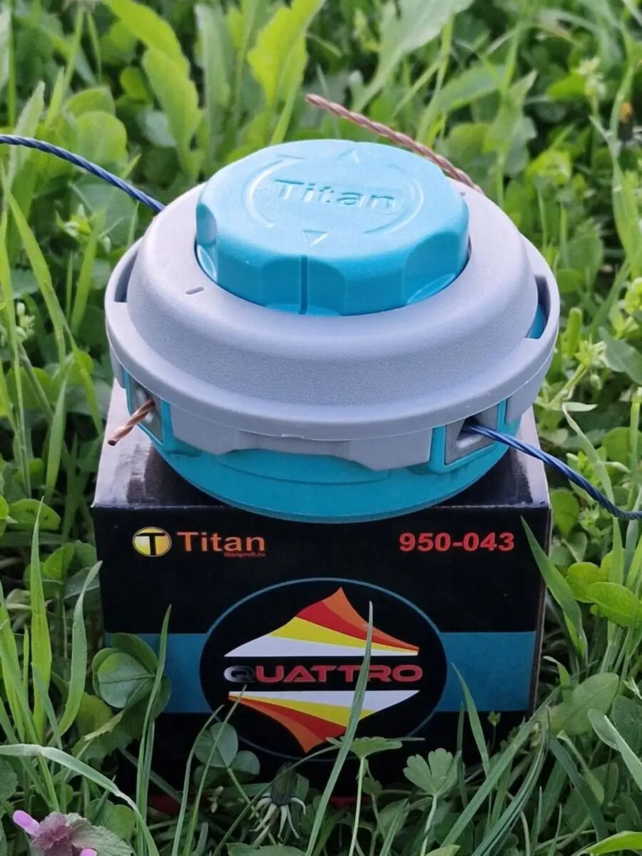 Катушка головка для триммера, полуавтоматическая Titan 4 лески (1,6- 3,0 мм), гайка М10x1.25 левая