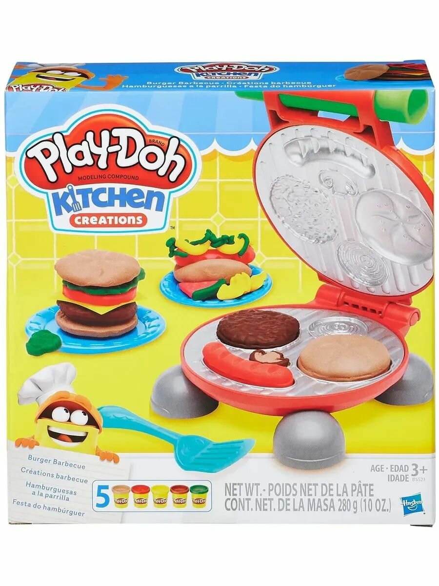 Игровой набор для лепки Бургер гриль Play-doh пластилин