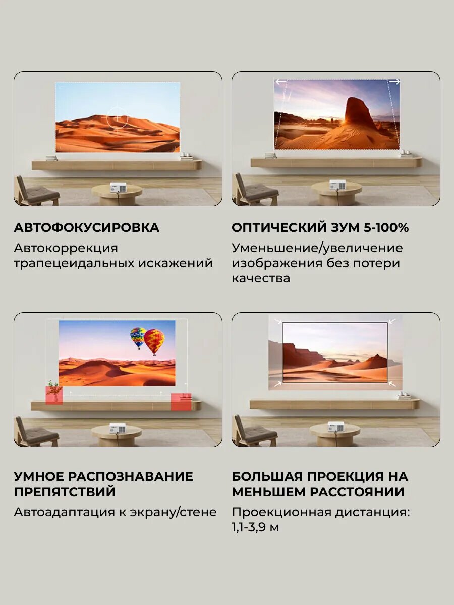 Изображение Портативный проектор Wanbo Projector X5 Air, Android 9.0,2+32G,1080P, Auto-Focus, 1100ANSI, EU