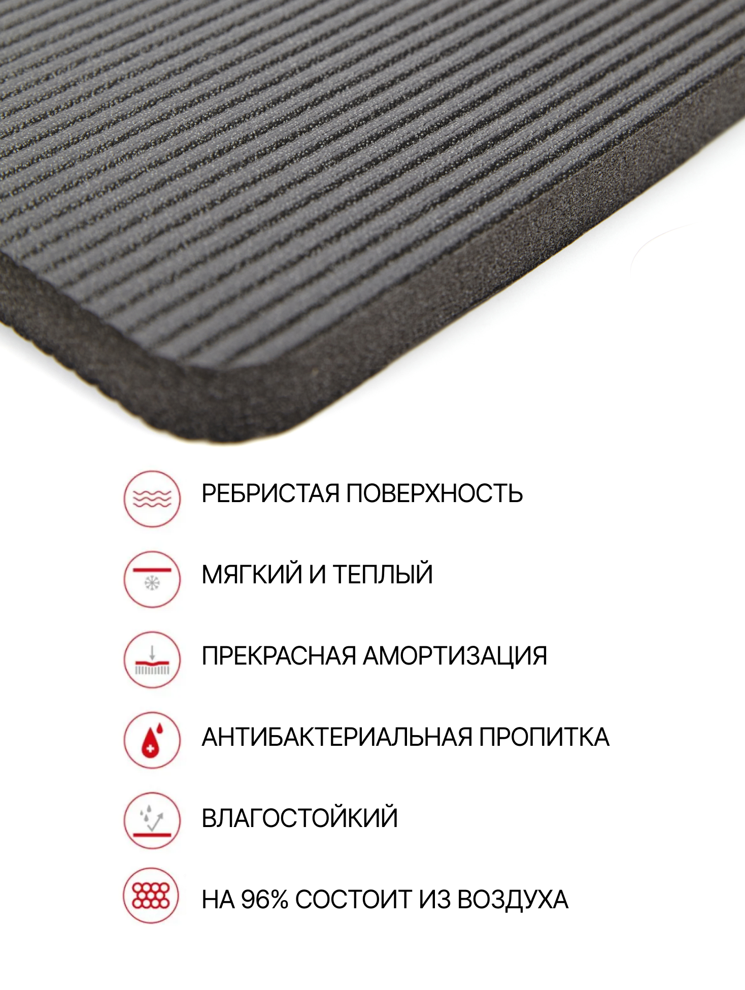 Мат спортивный для коленей и локтей AIREX Slings 39х19х1,5 см, серый — фото 1