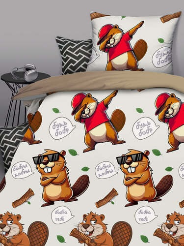 Изображение товара Постельное белье для детей и подростков Твой стиль 1,5 спальное, Перкаль, Бобр Добр