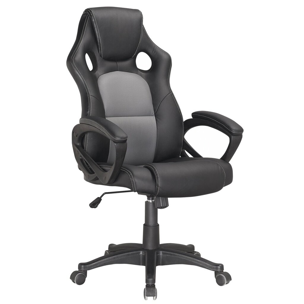 Кресло компьютерное BRABIX "Rider Plus EX-544" комфорт, экокожа, черное/серое, 531582
