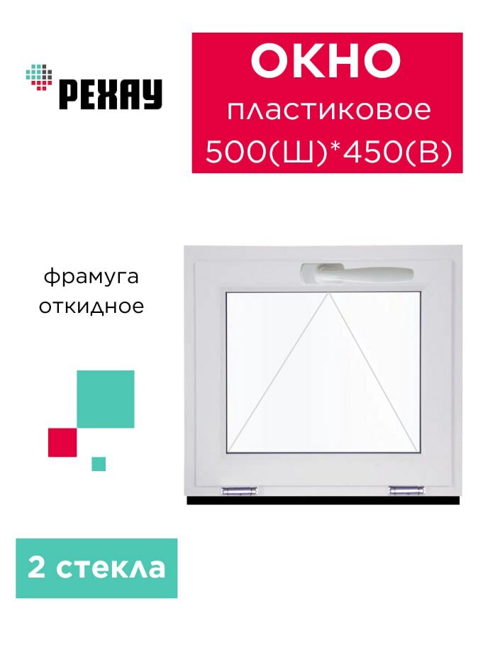 Окно пластиковое ПВХ фрамуга 600х450 мм откидное одностворчатое однокамерный стеклопакет