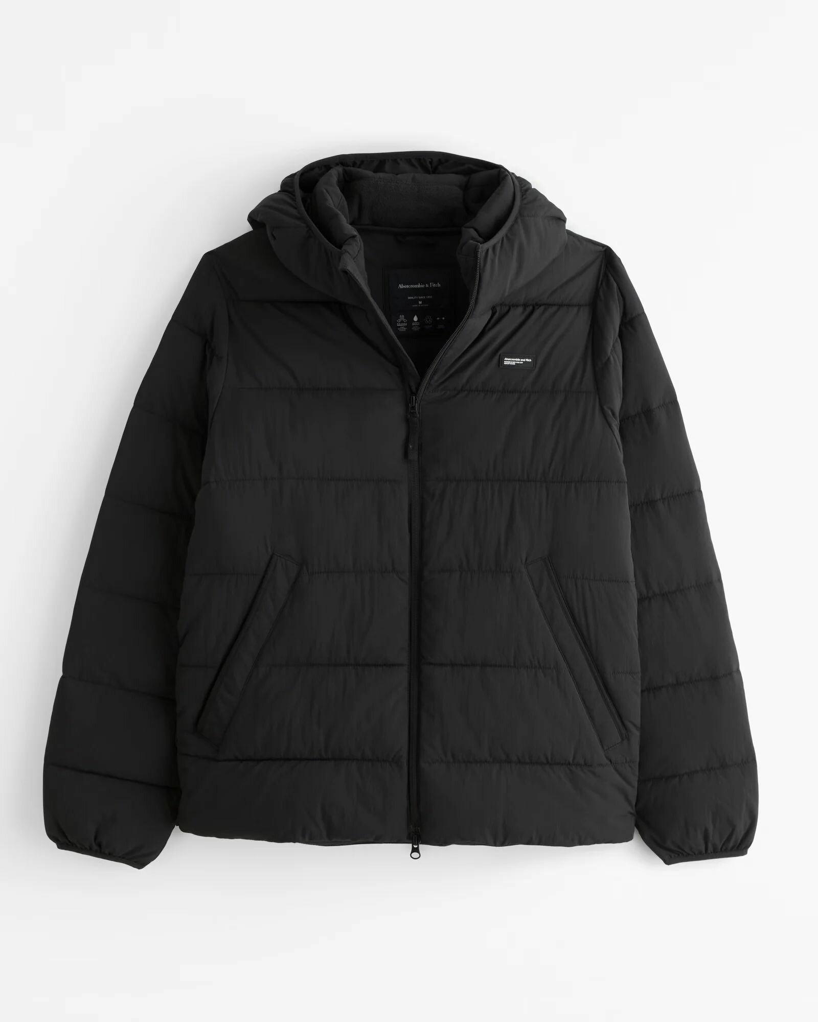 Пуховик Abercrombie & Fitch, размер L, черный