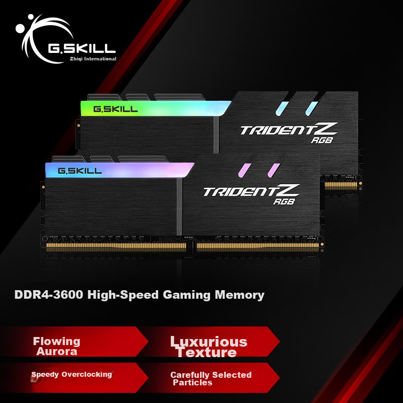 G.SKILL 64GB (32G×2) Kit DDR4 3600MHz Desktop Memory - Trident Z RGB Light Bar