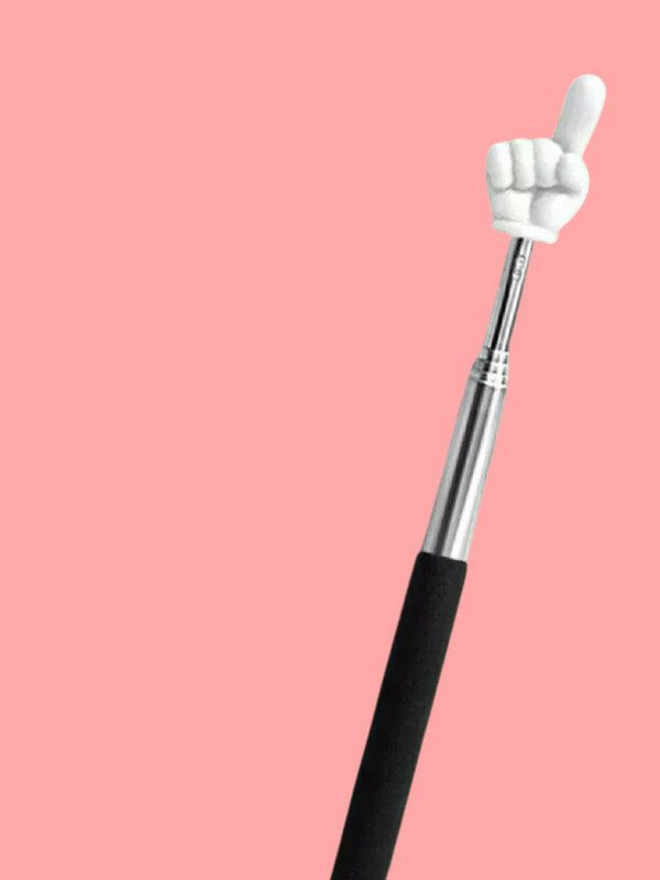 ДВЕ Указки с пальцем телескопические черно-белые — фото 1