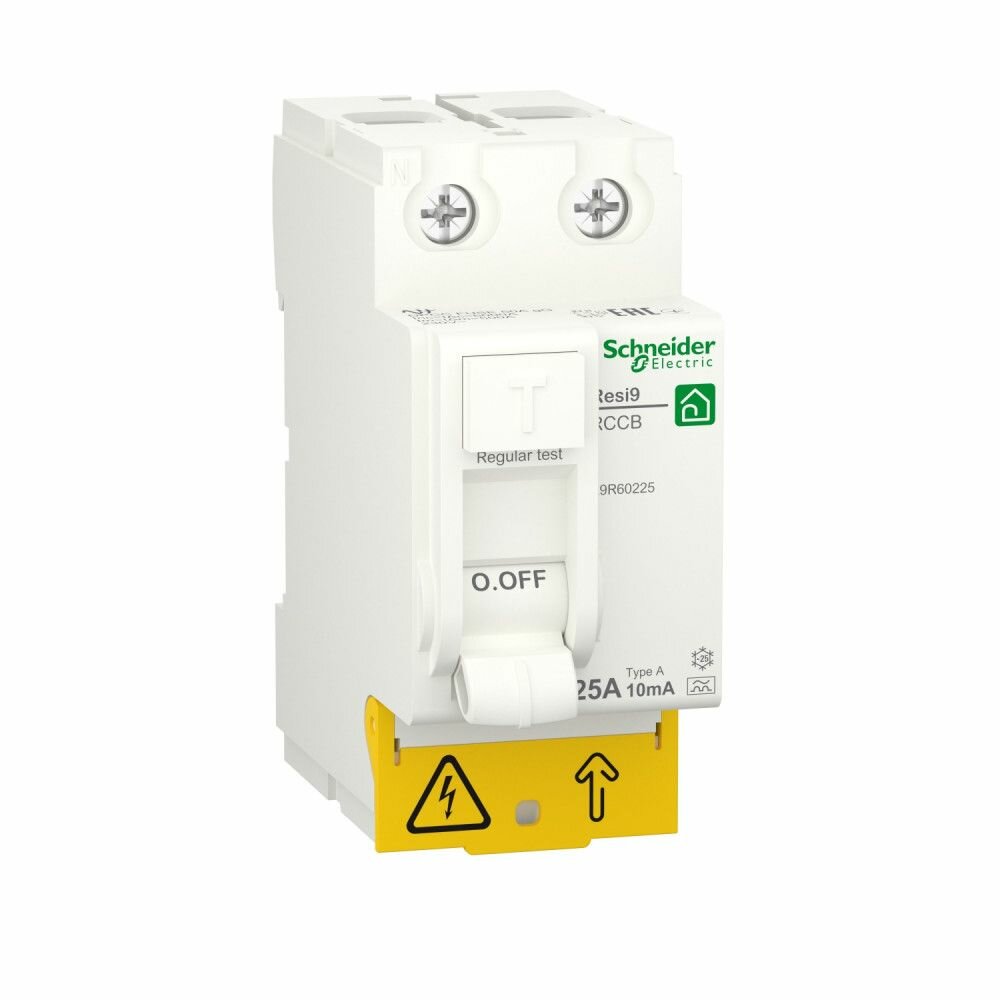 RESI9 Выключатель дифференциального тока (УЗО) 25А 2P 10mA тип A Schneider Electric R9R60225