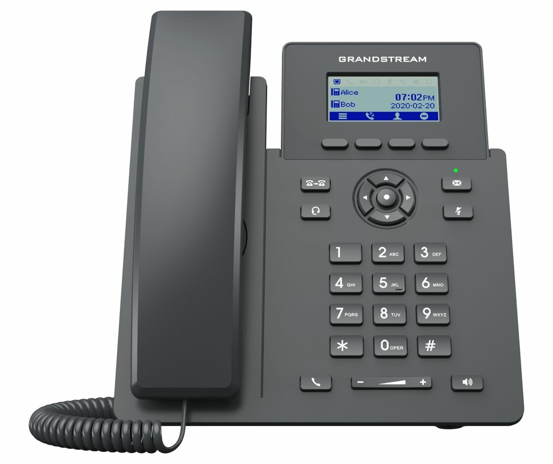 Grandstream GRP2601P - IP телефон (PoE, блок питания не входит в комплект). 2 SIP аккаунта, 2 линии, нет подсветки экрана