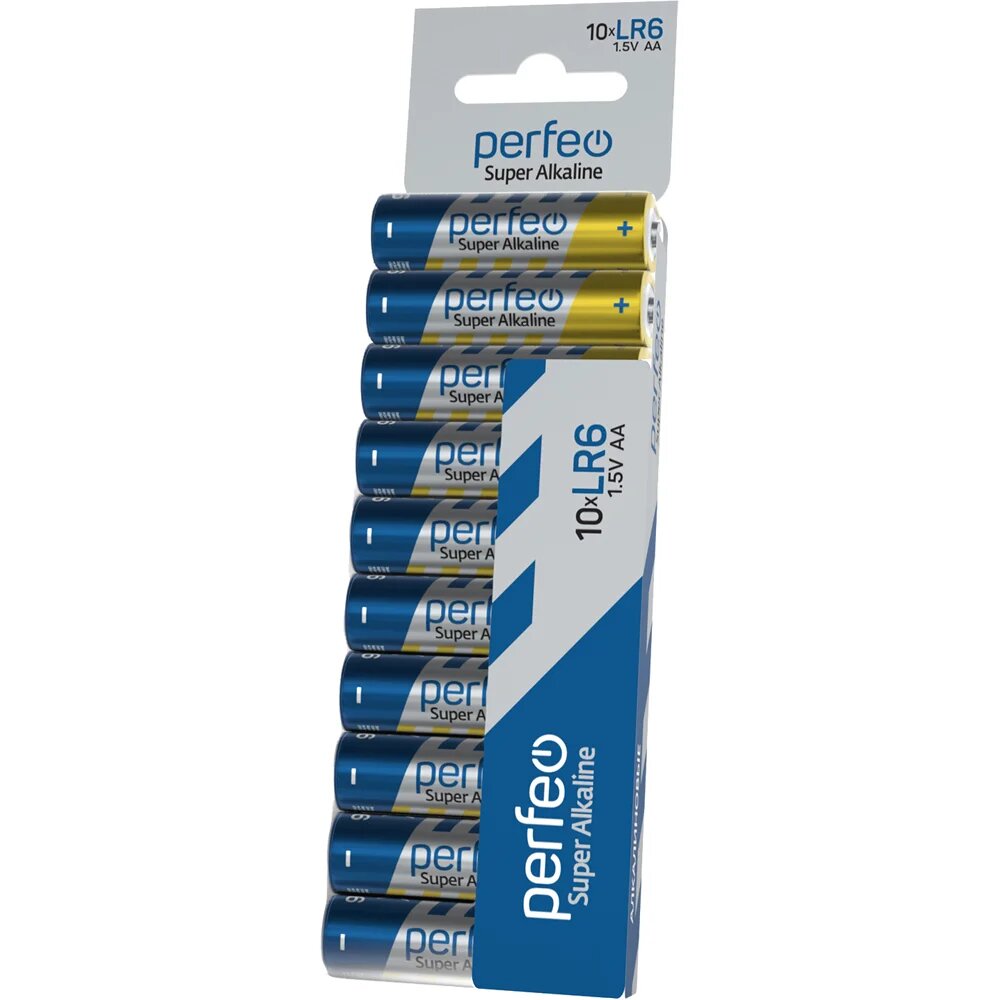 Батарейки Perfeo "Super Alkaline", щелочные, типоразмер AA, 1,5V, 10 штук — фото 1