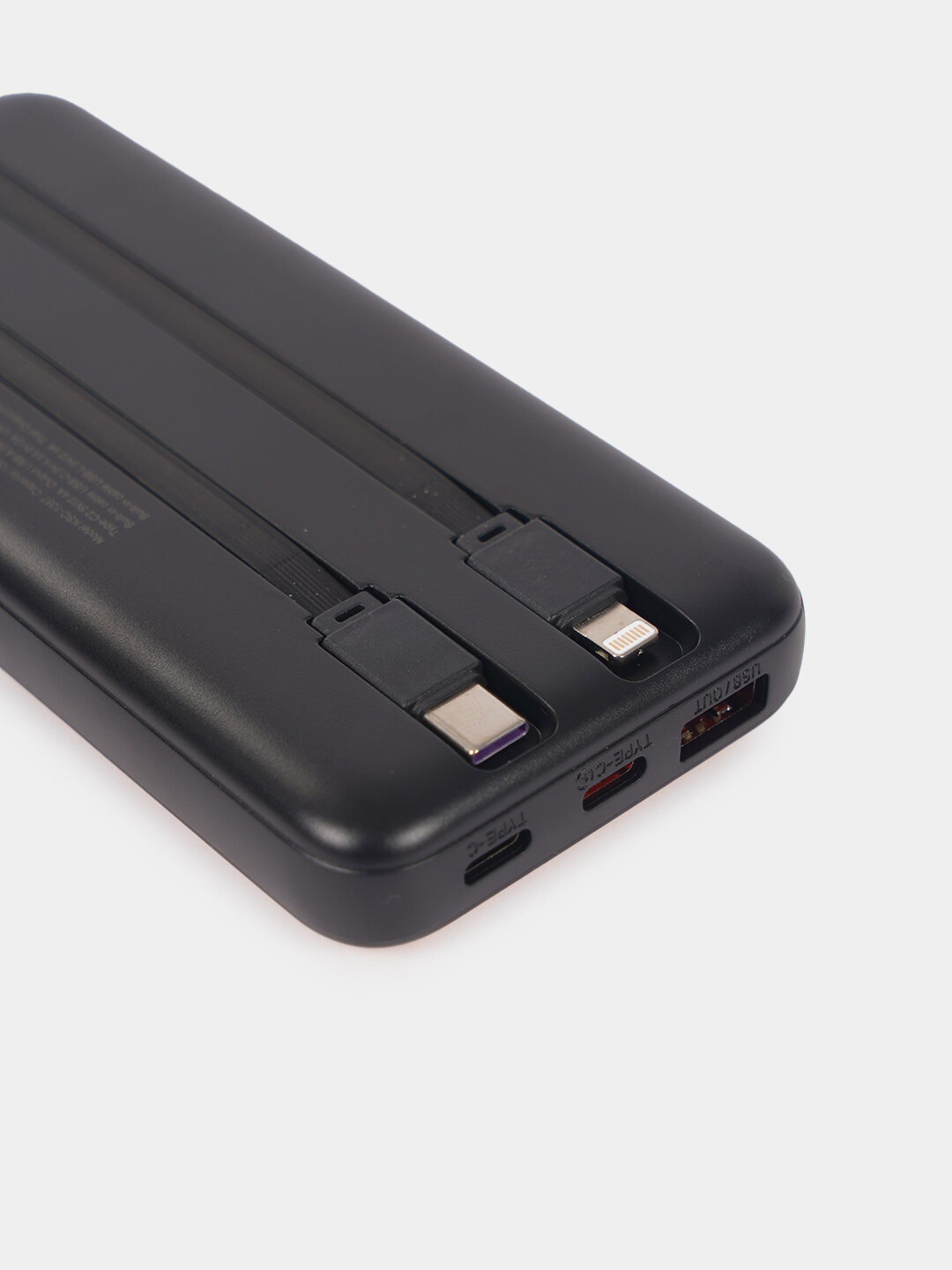 Повербанк KAKUSIGA KSC-1087 10000 мАч, быстрая зарядка 22.5Вт PD/USB-C/Lightning, с LED-дисплеем, черный — фото 1