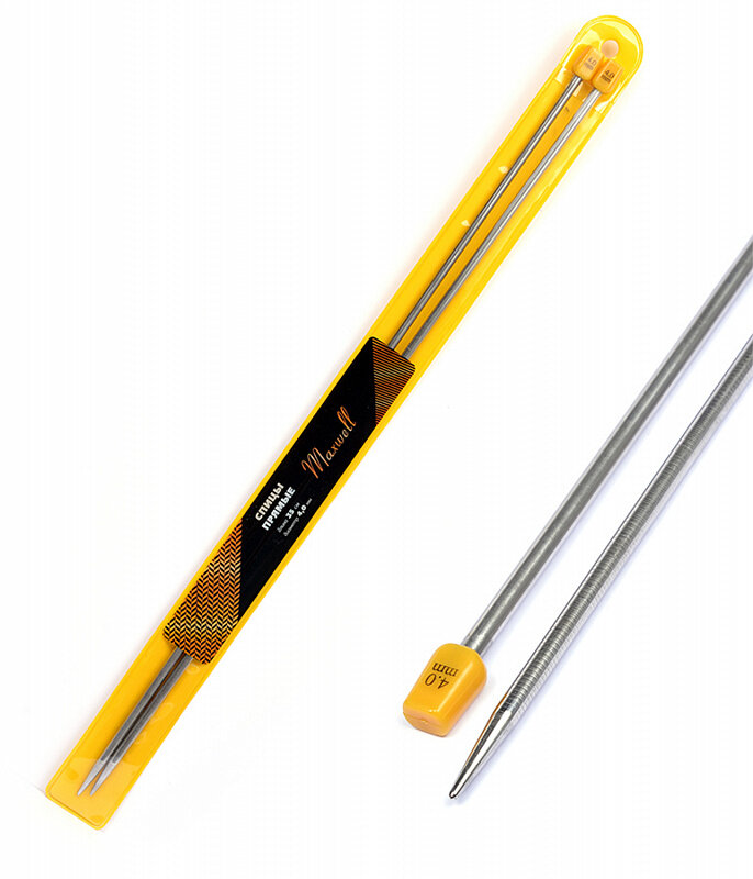 Спицы для вязания прямые Maxwell металл d=40 мм 35 см (2 шт)