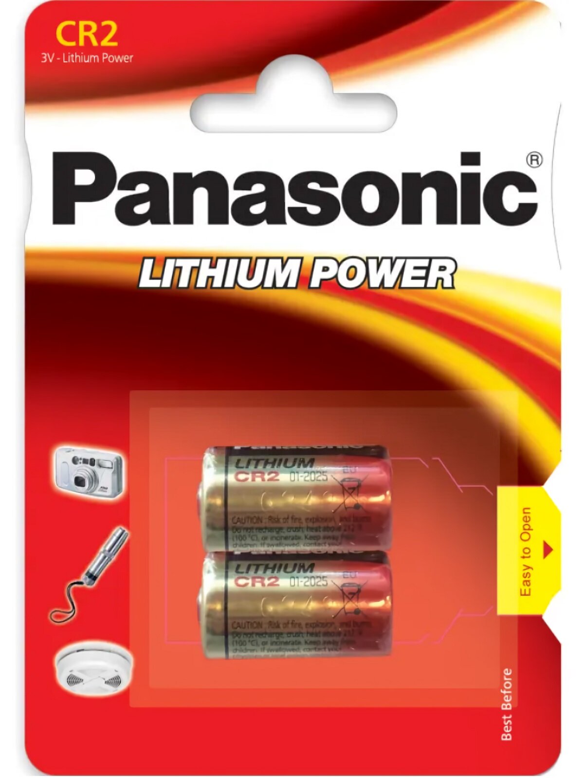 Батарейка Panasonic Lithium Power CR2 BL2, CR-2L/2B (литиевая, напряжение: 3 В, емкость: 850 мАч)