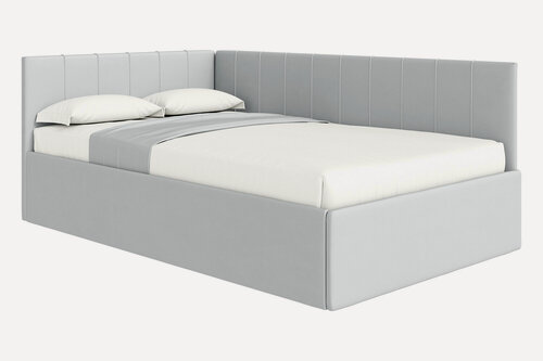 Изображение товара Кровать 1,5-спальная угловая Hoff Мика, 120х200 см, основание, подъёмный механизм, светло-серый