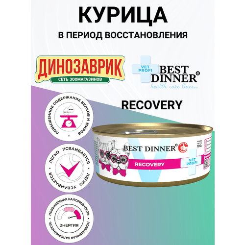 Консервы Best Dinner Vet Profi Recovery, для кошек и собак, при истощении и послеоперационном восстановлении 100гр