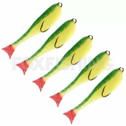 Поролоновые рыбки Контакт Незацепляйка 8см желто-зеленая 5 шт.