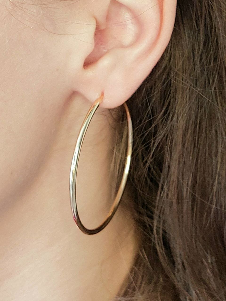 Серьги конго XUPING JEWELRY, размер 45 мм, золотистый — фото 1