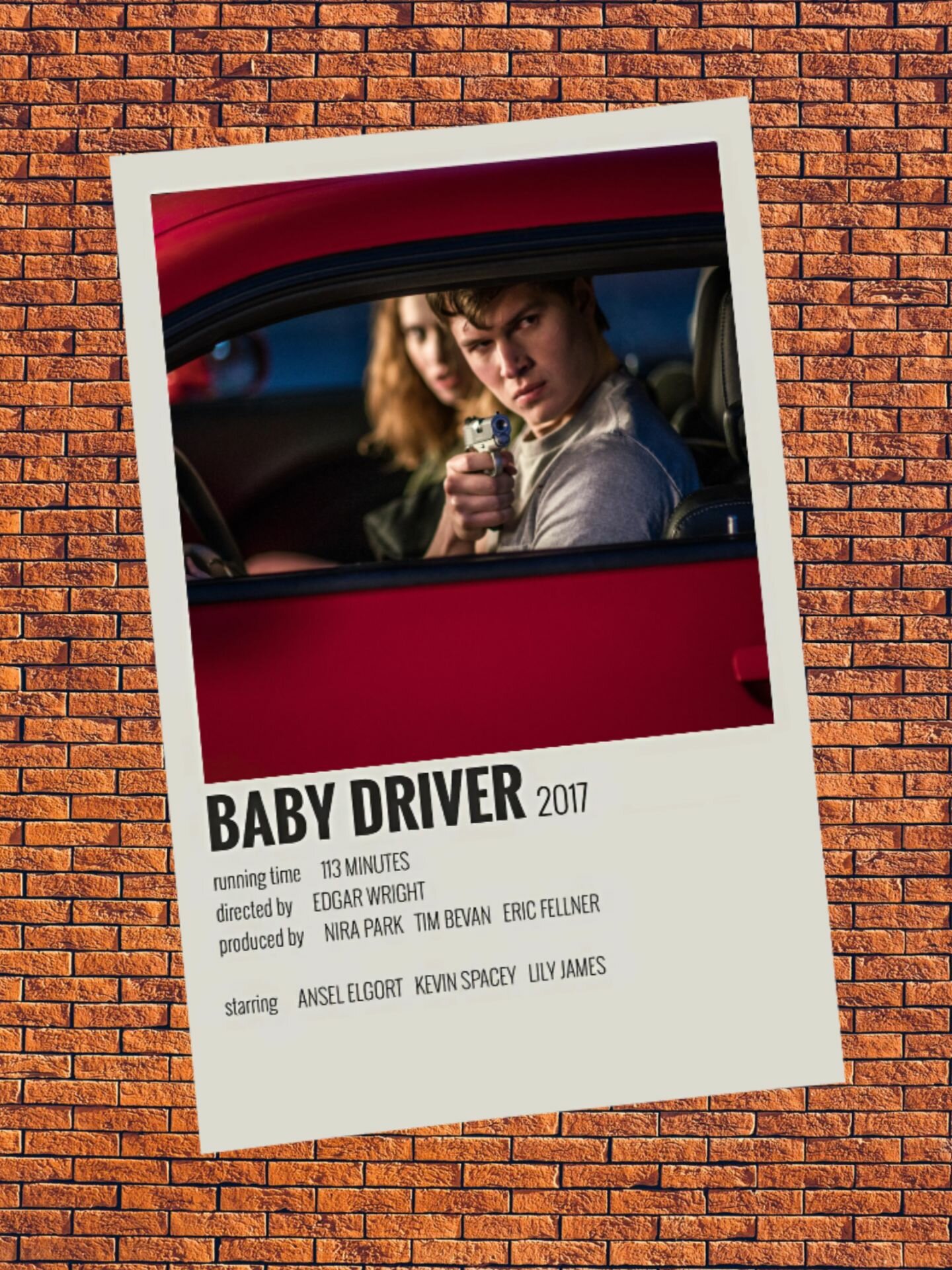 Постер "Малыш на драйве" в стиле "полароид", формат А3, 297 х 420 мм, глянцевый