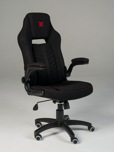 Изображение товара Кресло игровое викинг черное, ткань, топ-ган люкс, регулируемые подлокотники