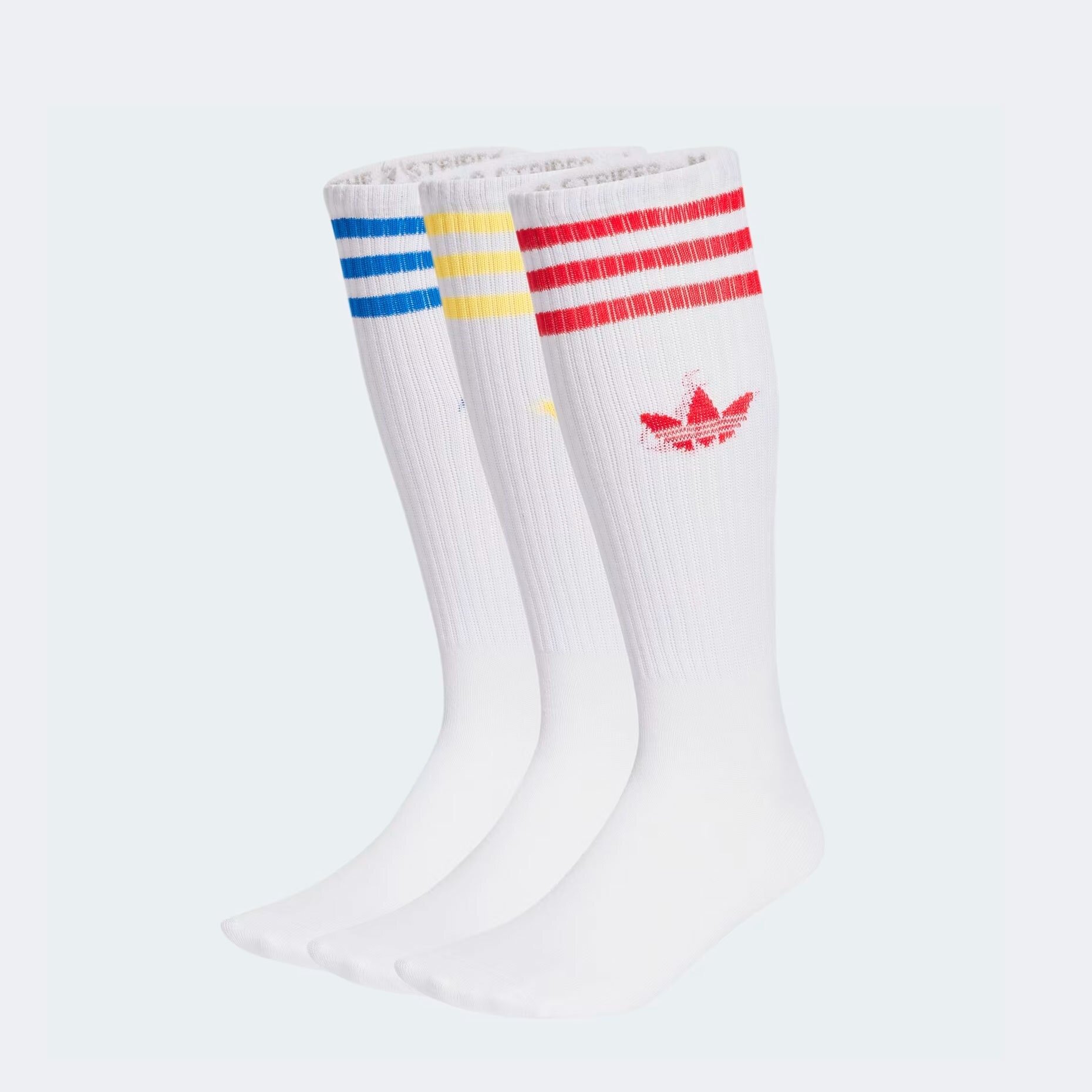 Носки adidas Solid Crew, комплект, 3 пары, размер L, белый