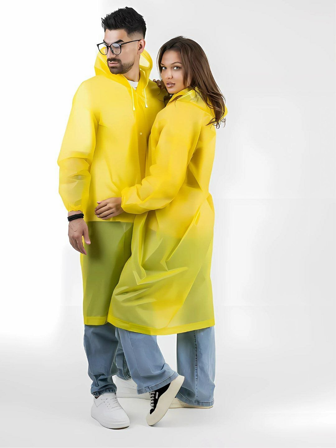 Плащ-дождевик Дождевик плащ, размер oversize, желтый