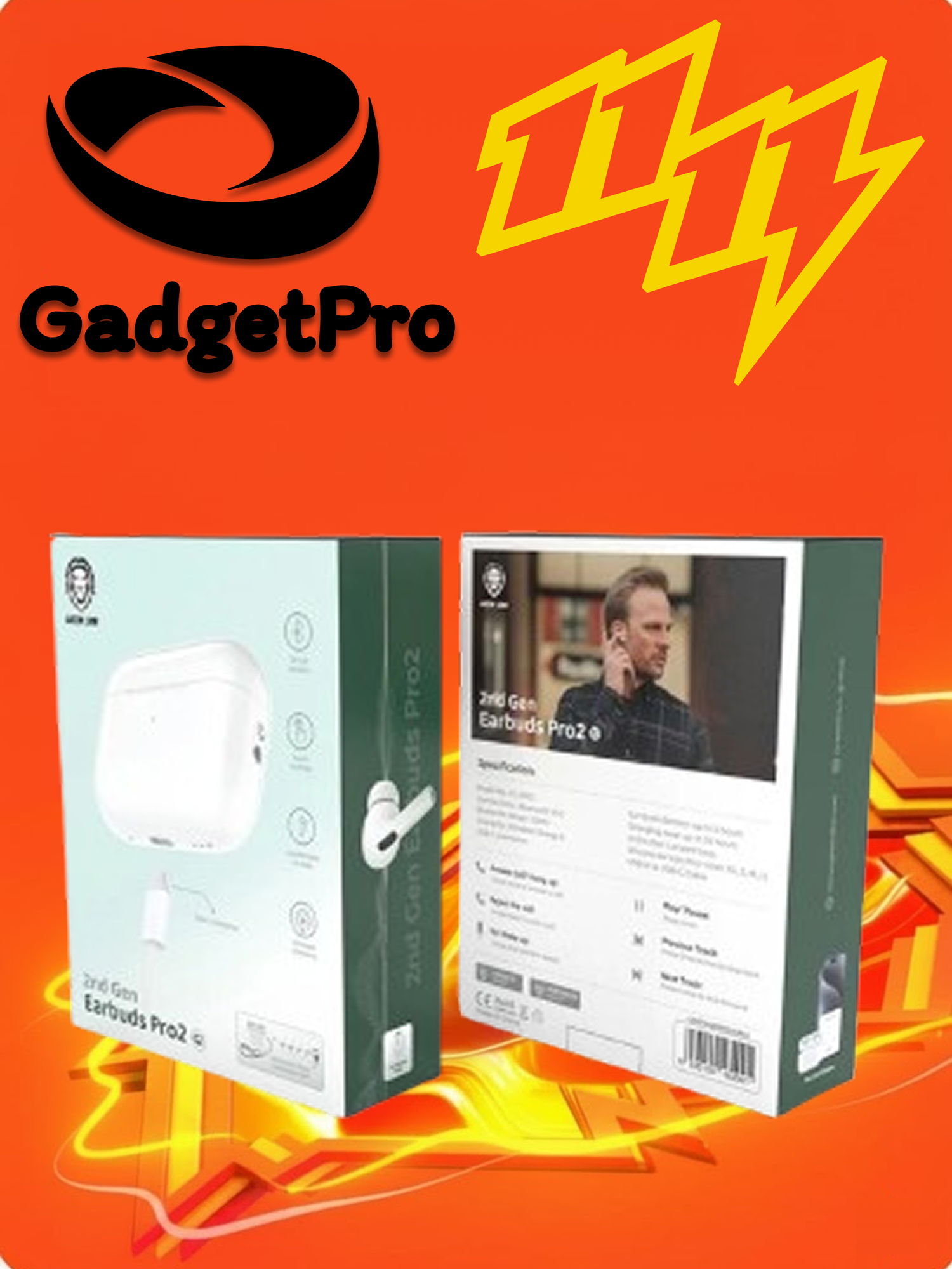 Беспроводные наушники Green Lion Earbuds Pro 2 с ANC, Bluetooth 5.3, сенсорным управлением, до 25 ч работы