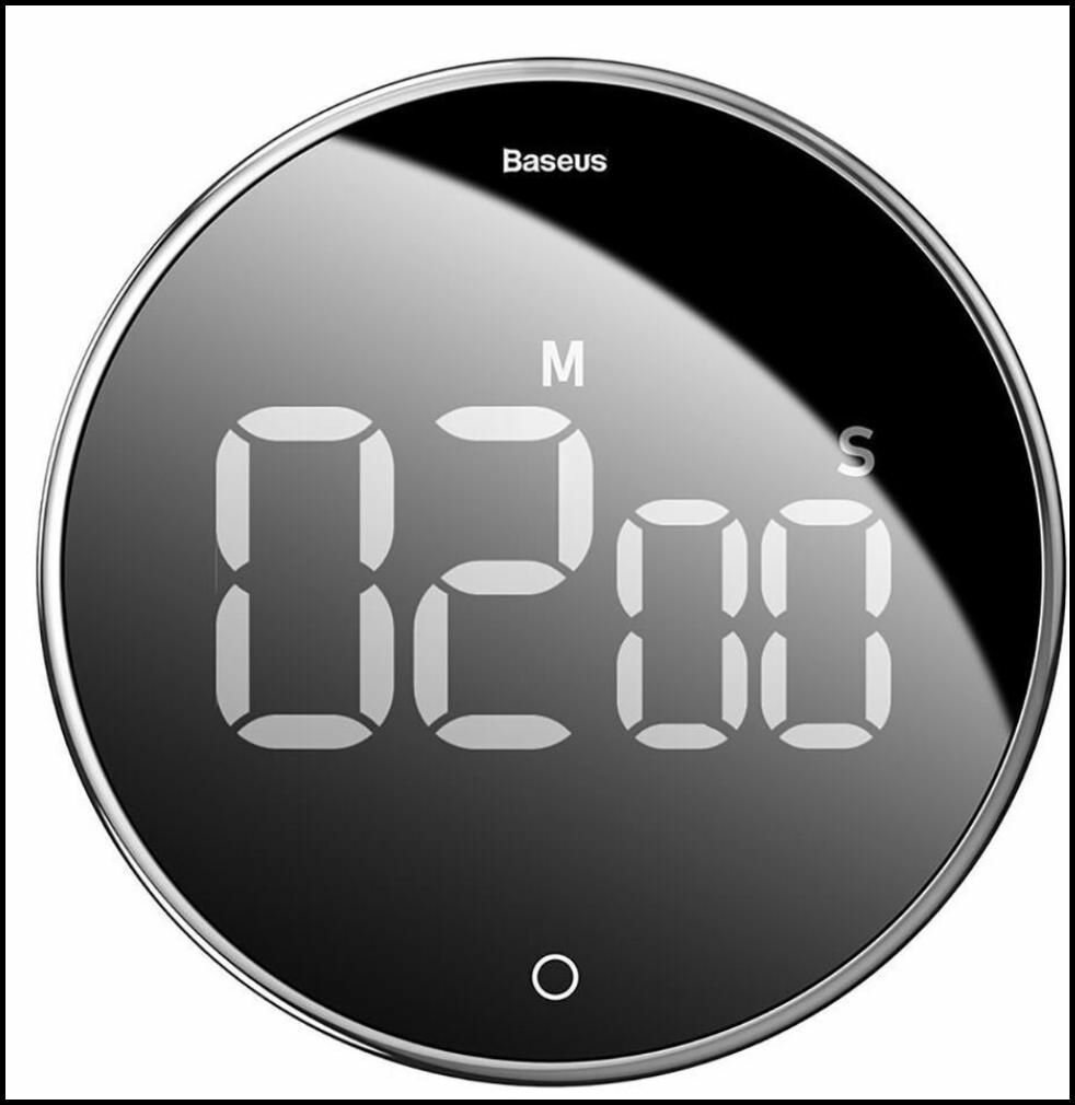 Кухонные Таймеры Xiaomi Цифровой таймер на магните Baseus Heyo rotation countdown timer black ACDJS-01