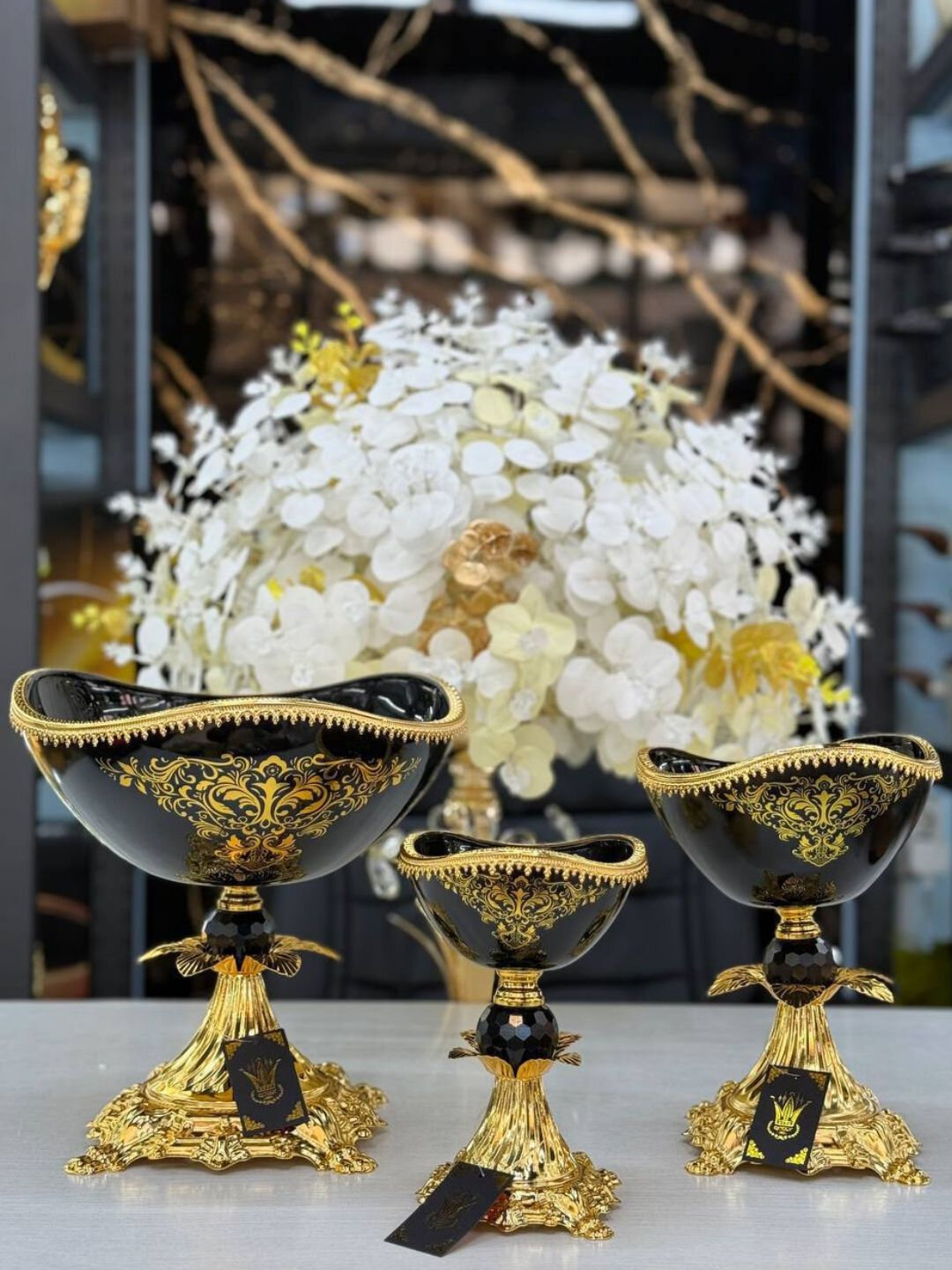 Ваза настольная Savdo Belgisi Yo'q, богемская, для сладостей, 12 элементов