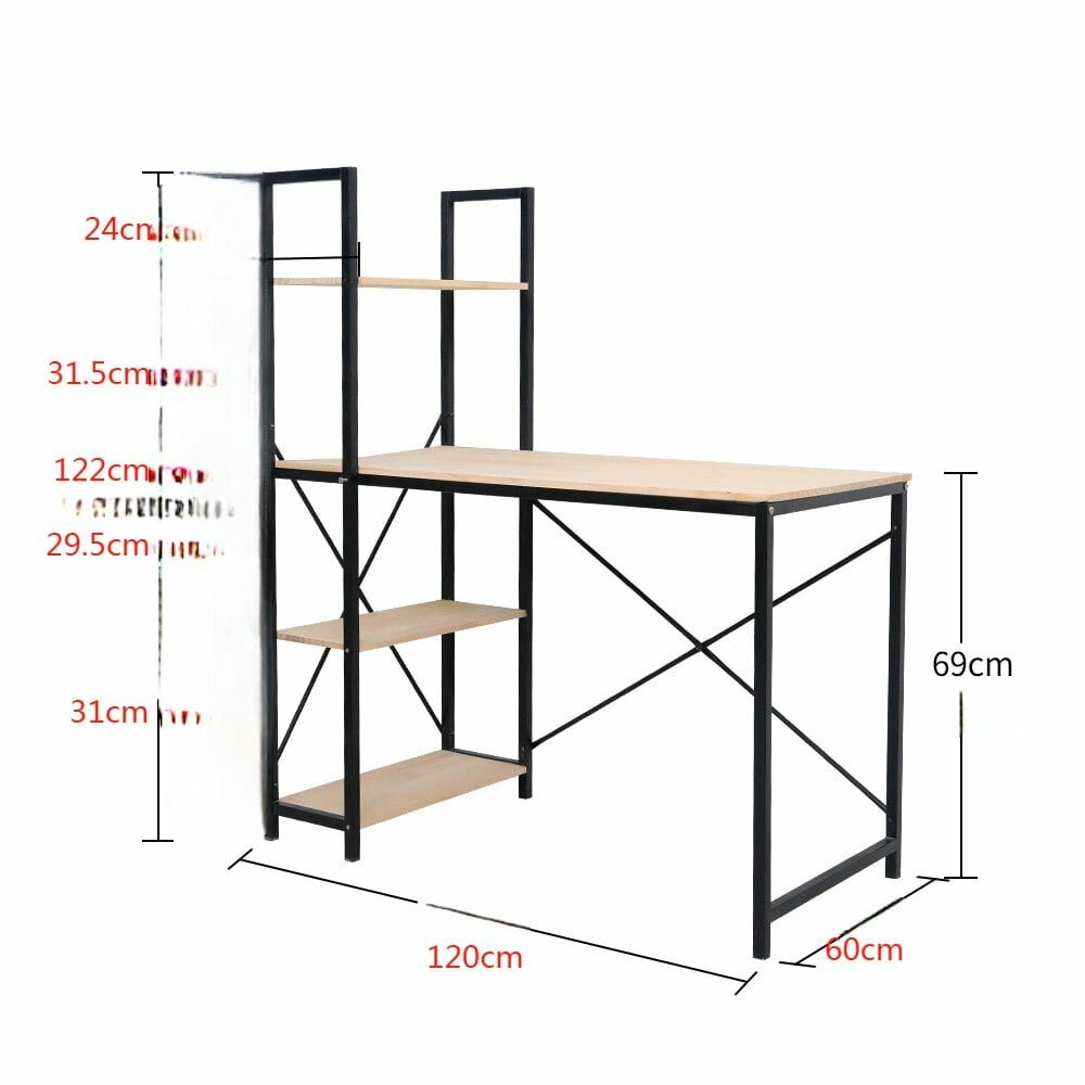 Письменный стол с полкой, для офиса, школы, компьютера , лофт — фото 1