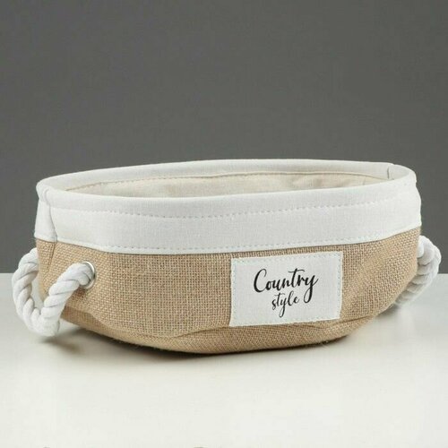 Корзина стеллажная с ручками Кантри 320 х 220 х 100 мм бежевый 2000₽