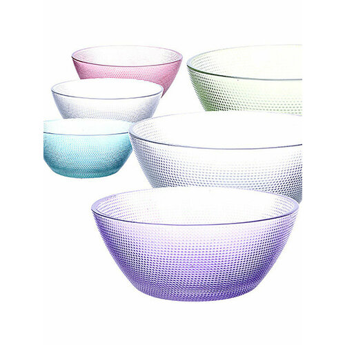 Набор салатников LOVWISH, стеклянные, 6шт, 250мл