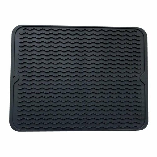Силиконовый кухонный коврик для сушки посуды, темно-серый